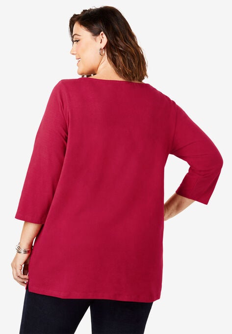 Holiday Print Tunic, , on-hover image number null