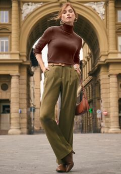 Wide Leg Pleated Trouser