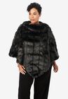 Faux Fur Poncho, BLACK, hi-res image number null