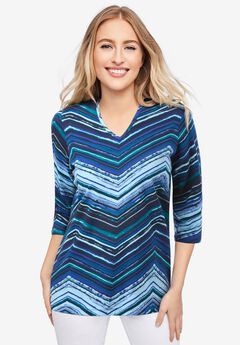 Stretch Cotton V-Neck Tee
