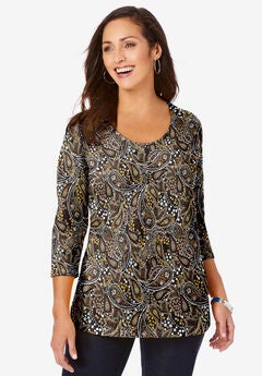Stretch Cotton Scoop Neck Tee