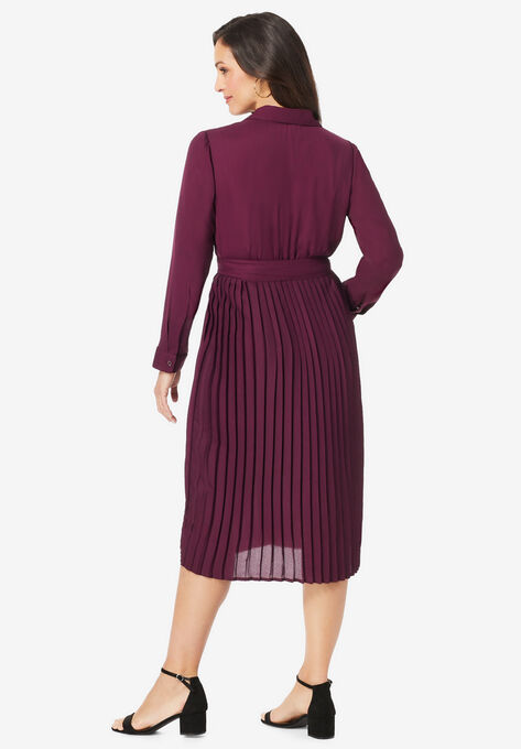 Pleated Shirt Dress, , on-hover image number null
