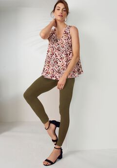 Stretch Cotton V-Neck Trapeze Tank