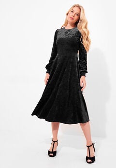 Crushed Velvet Midi Dress