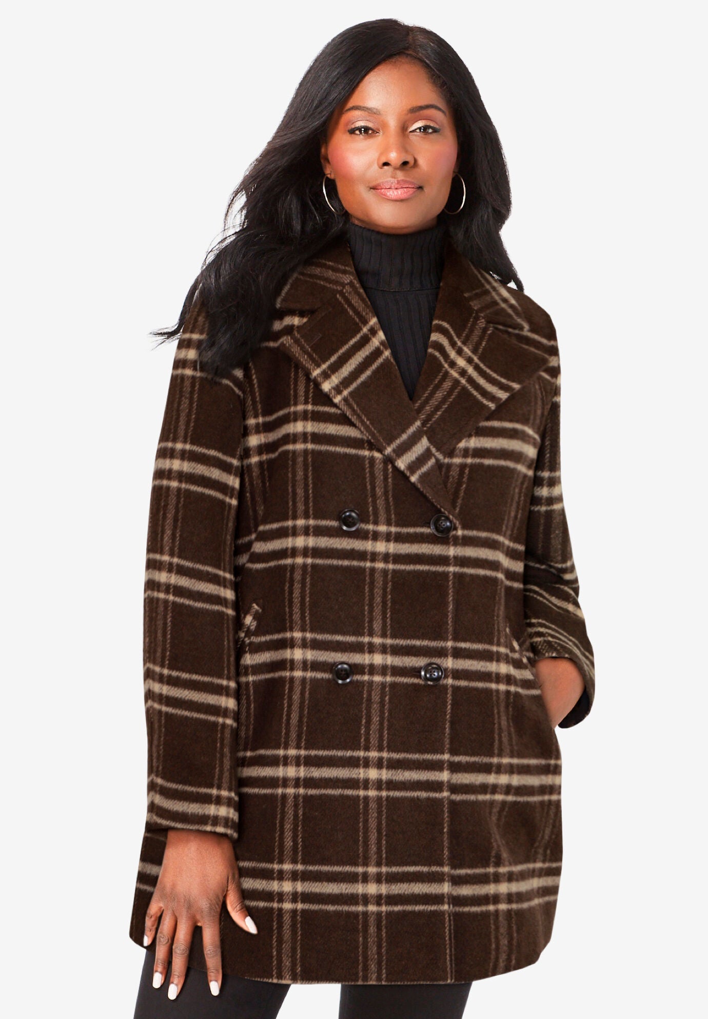 Woman top within peacoat