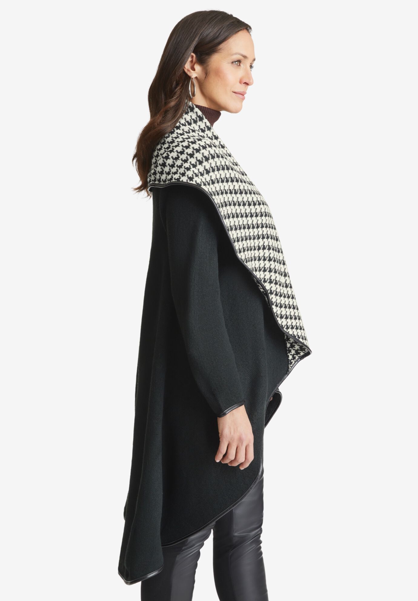 Leather trim clearance sweater