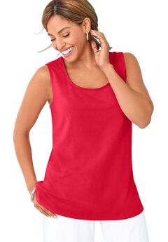Stretch Cotton Horseshoe Neck Tank