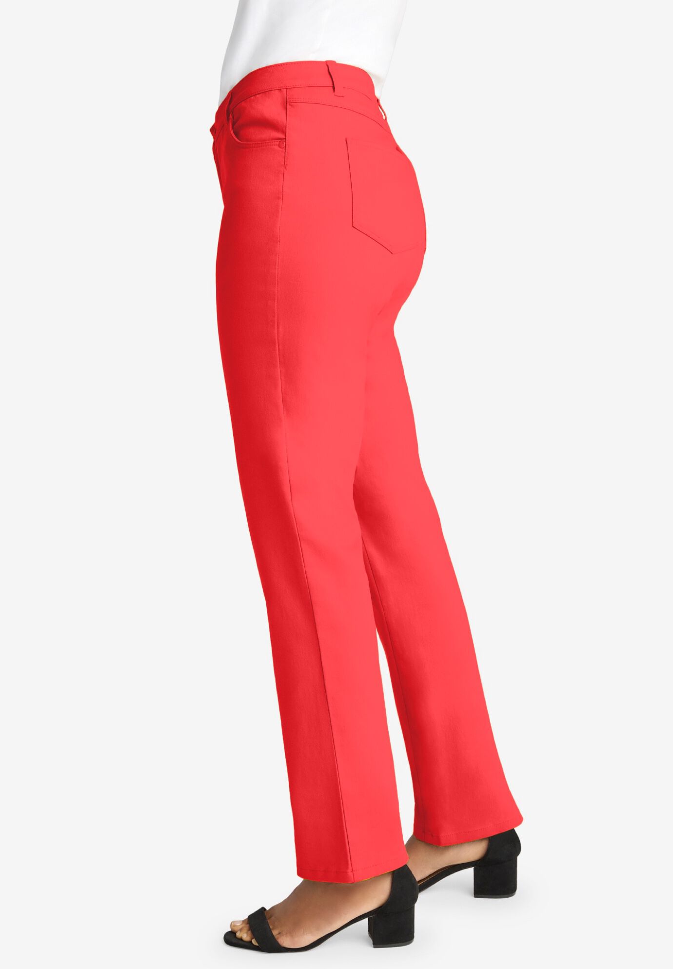 True Fit Stretch Denim Straight Leg Jean, SOFT GERANIUM, alternate image number 2