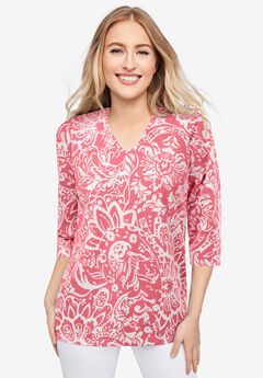 Stretch Cotton V-Neck Tee