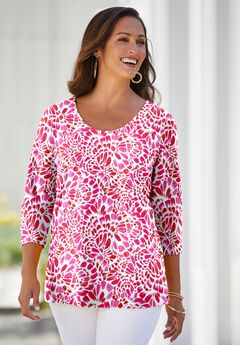 Stretch Cotton Scoop Neck Tee