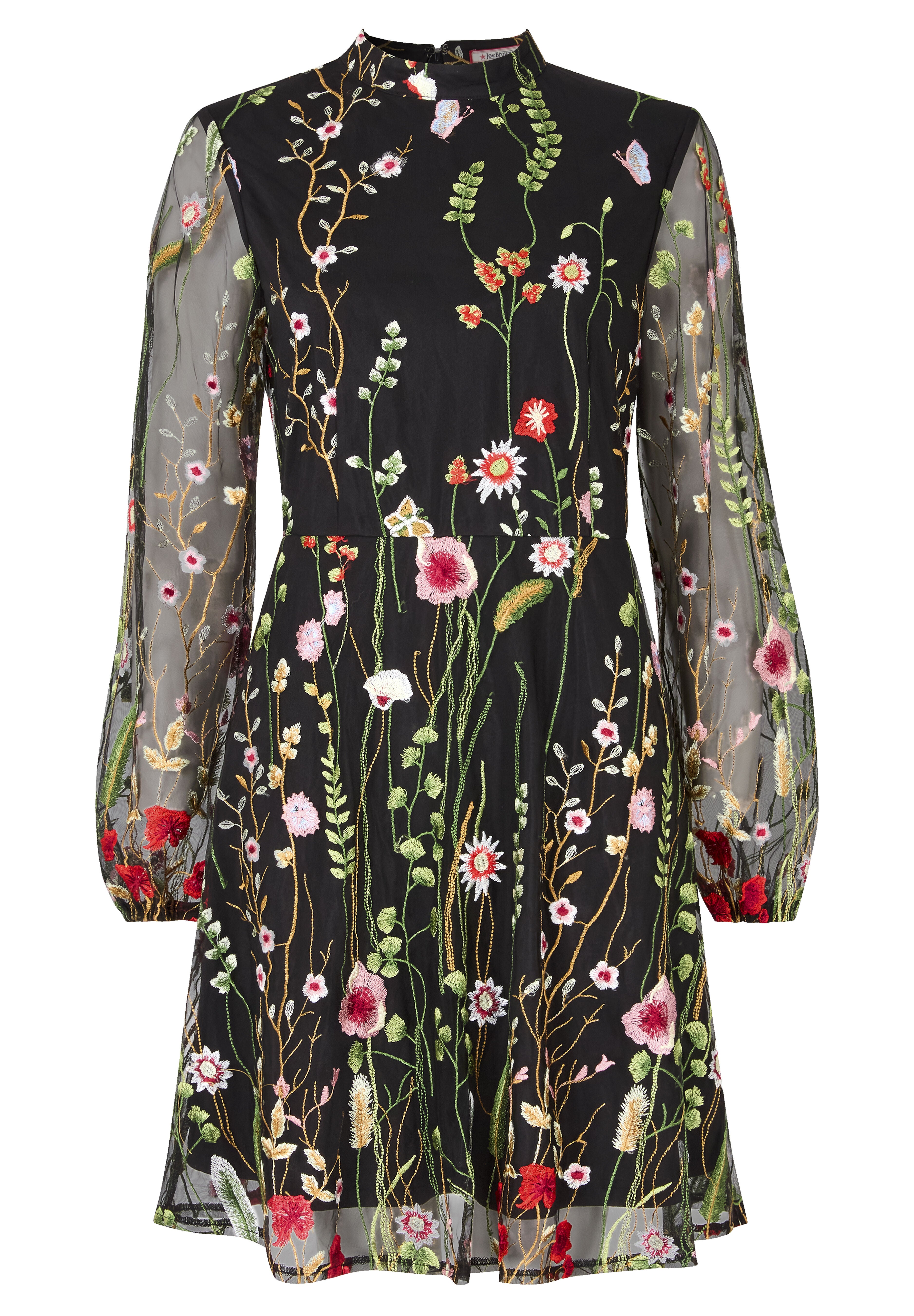 Embroidered Floral Dress, MIDNIGHT MULTI GARDEN, alternate image number 3