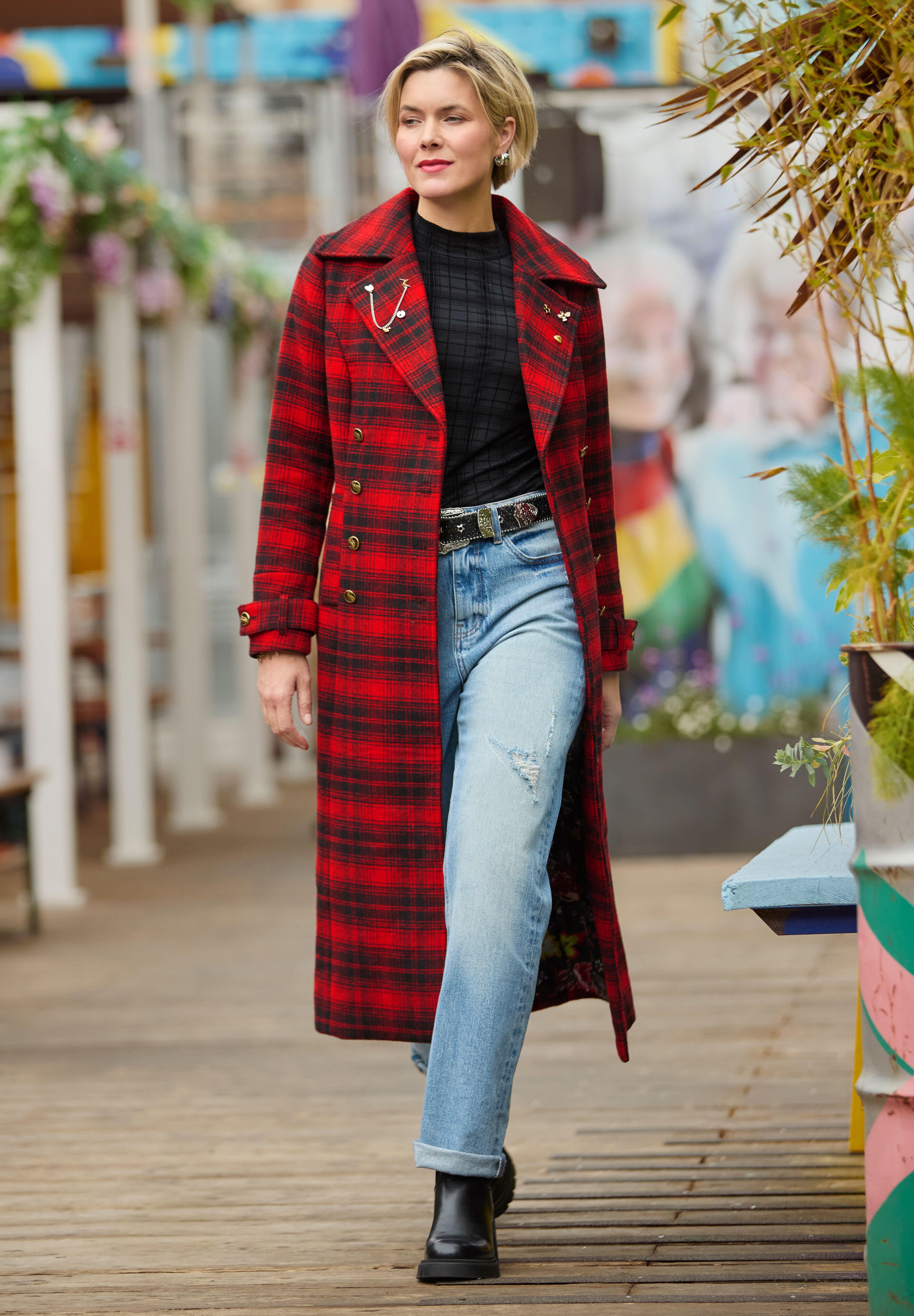Wool-Blend Double Breasted Coat