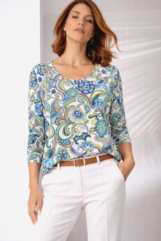 Stretch Cotton Scoop Neck Tee
