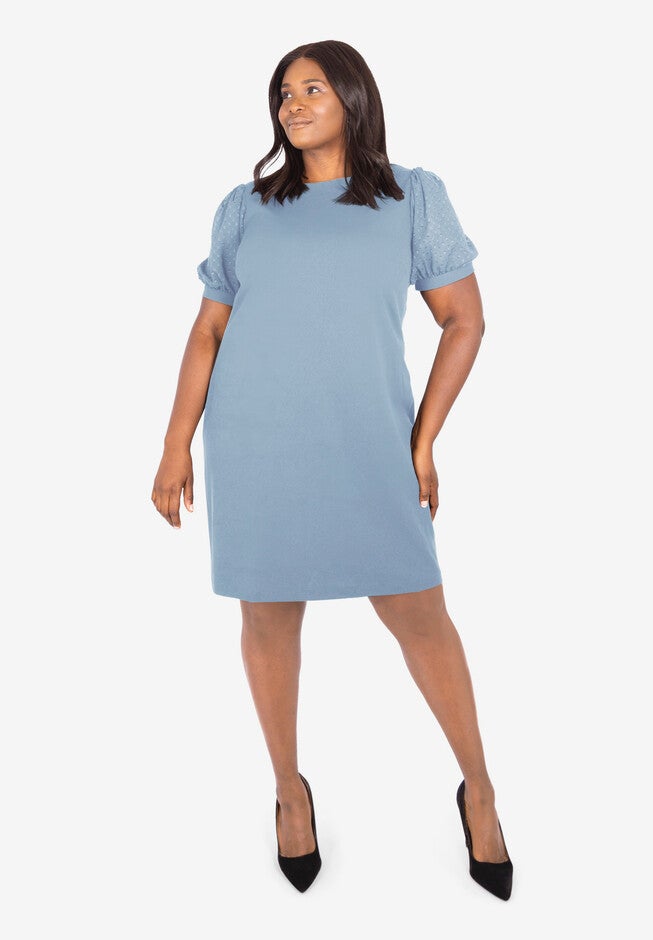 Swiss Dot Dress, POWDER BLUE, hi-res image number null