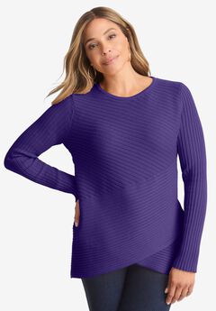 Ribbed Crossover Crewneck