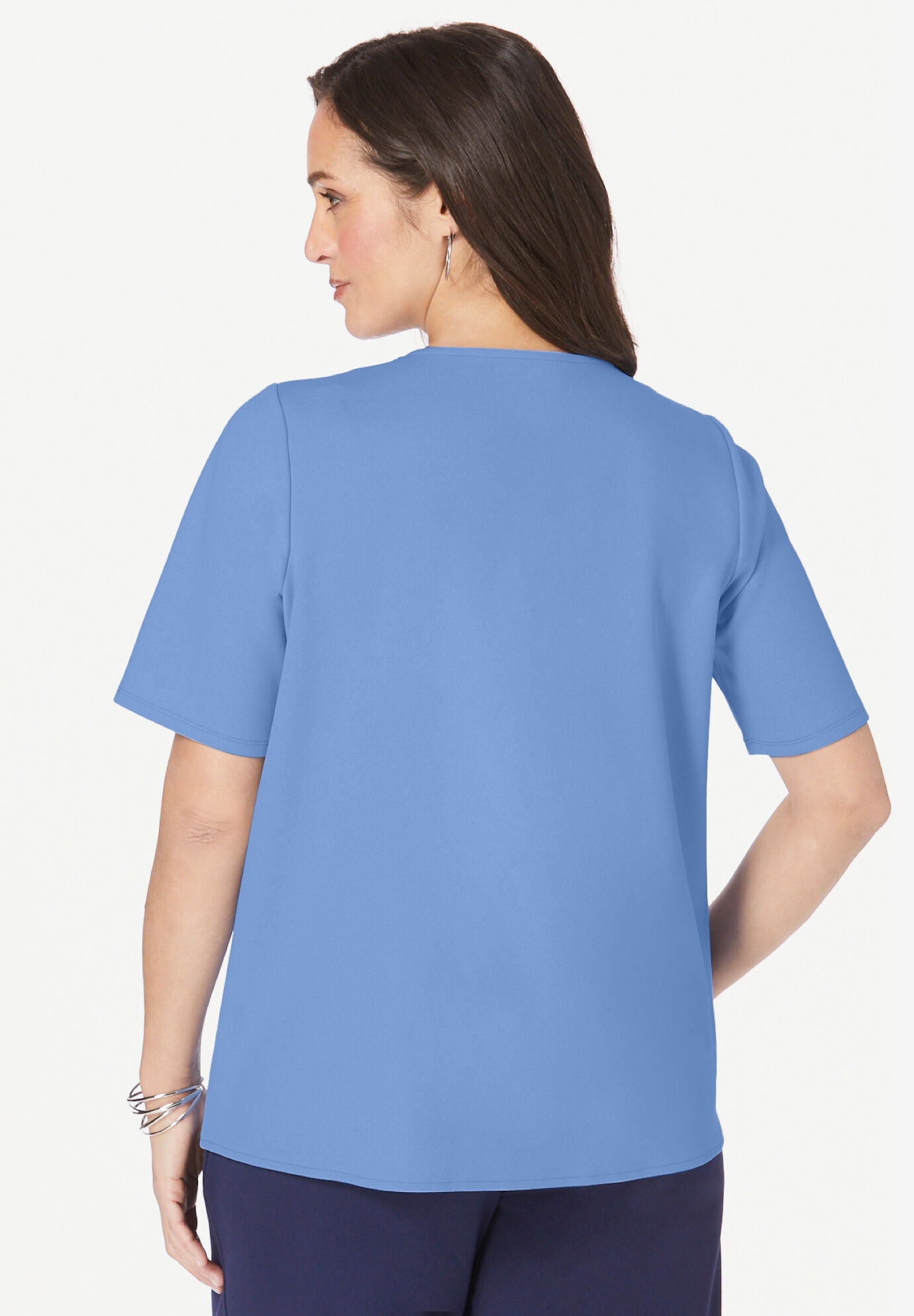 Knit Crepe Pleat Top, , on-hover image number 1