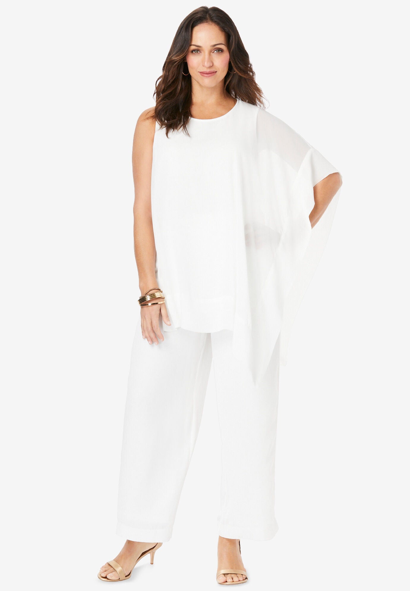 plus size white 2 piece set