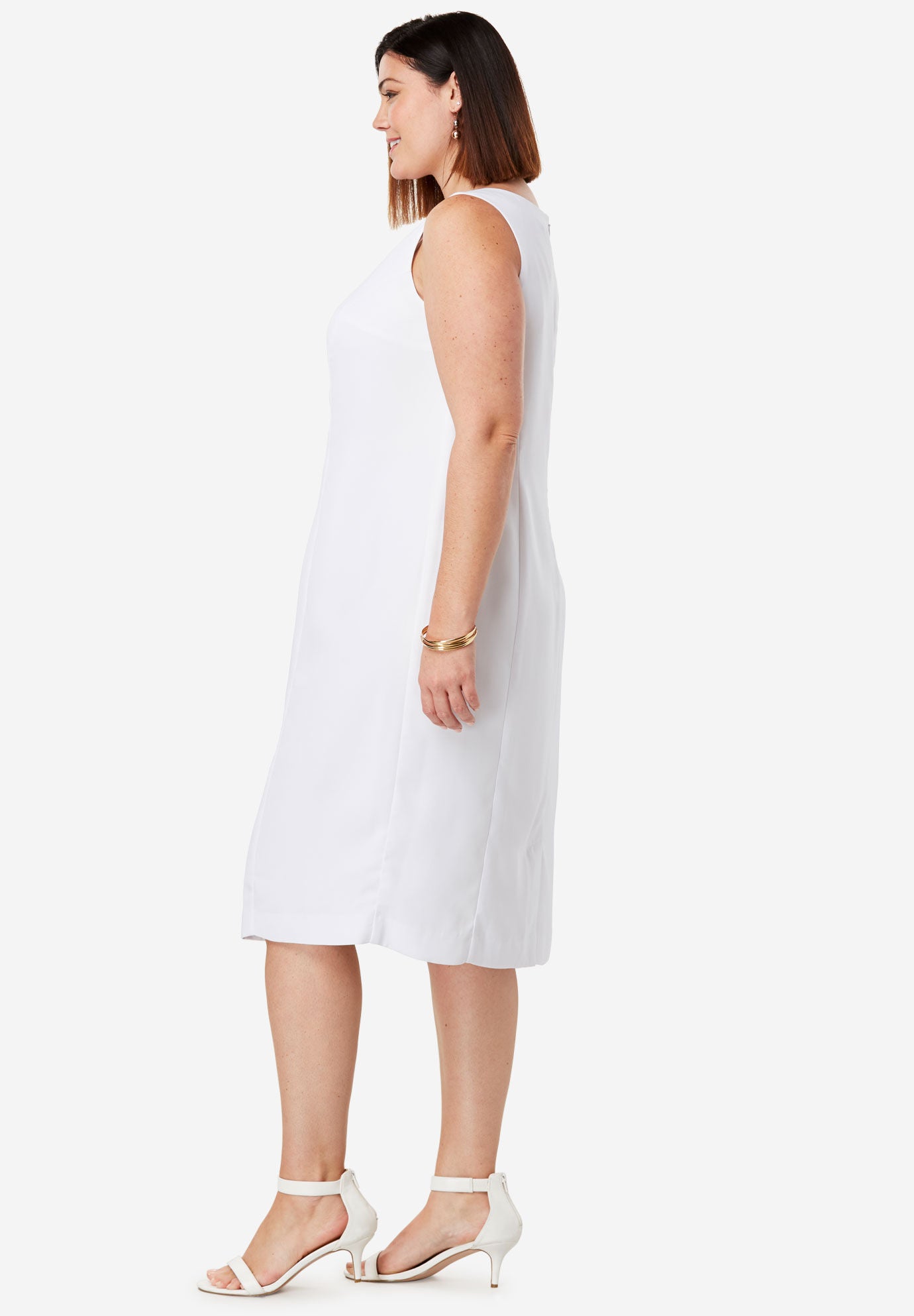 white sheath dress with jacket