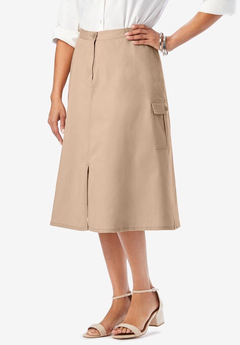 Chino Utility Skirt, NEW KHAKI, hi-res image number null