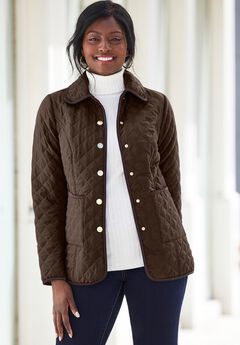 Snap-Front Quilted Coat