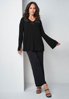 V-Neck Embellished Tunic