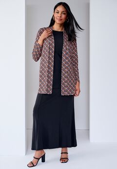 Stretch Knit Open Front Knit Topper