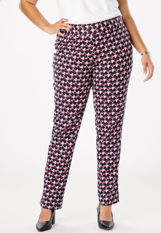 Tummy Control Twill Straight-Leg Pant, , alternate image number null