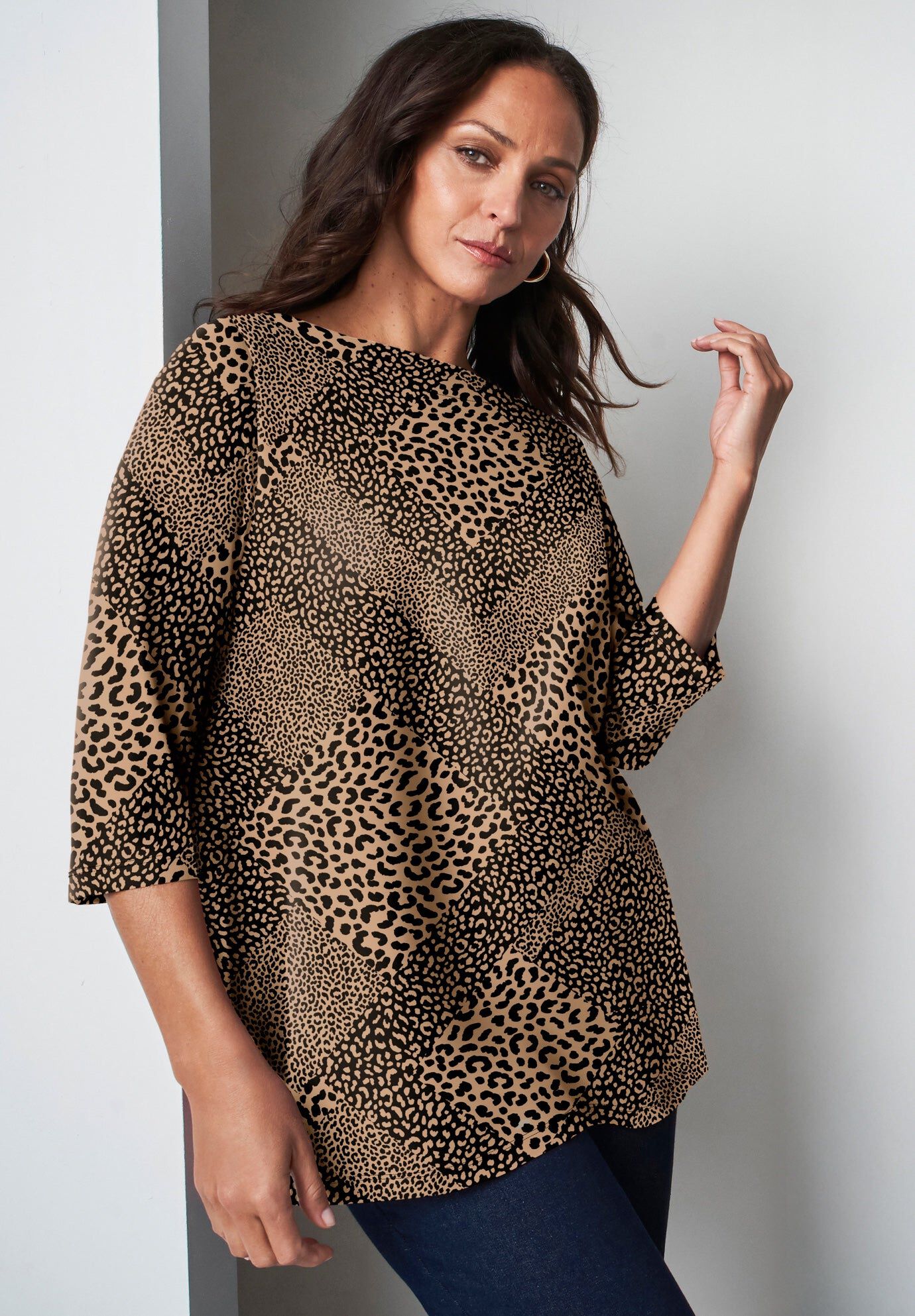 Stretch Cotton Boatneck Tunic