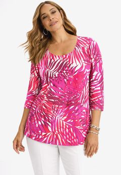 Stretch Cotton Scoop Neck Tee