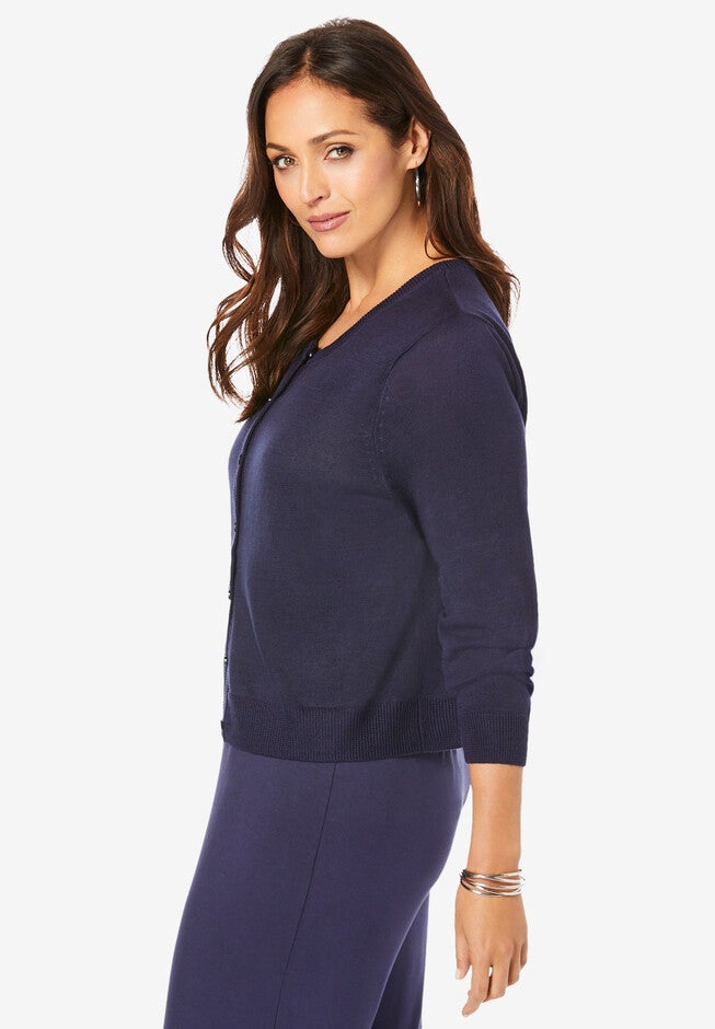 Jewelneck Cardigan, , alternate image number 2