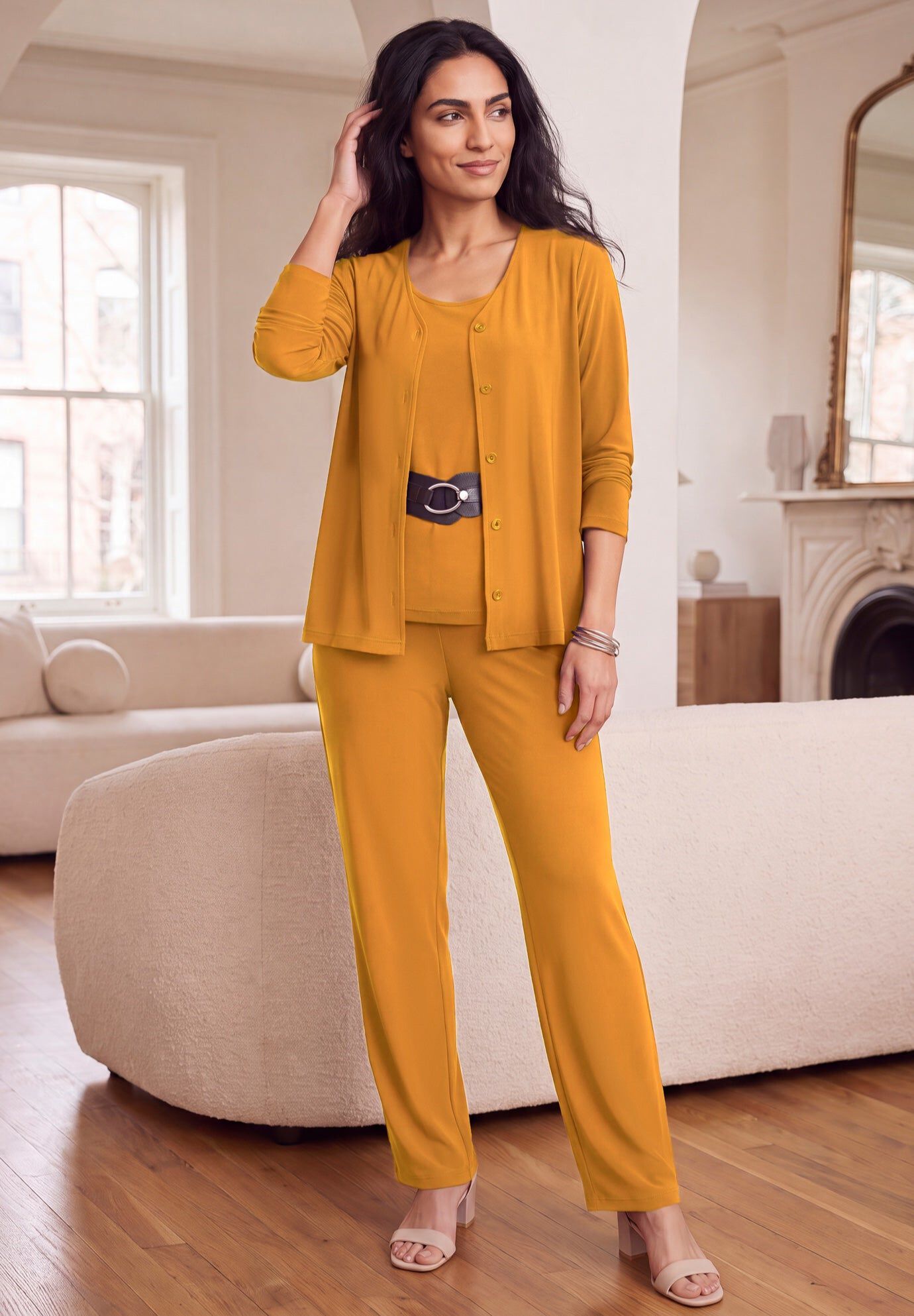 Stretch Knit 4-Piece Wardrober, RICH GOLD, hi-res image number 0
