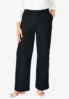 Stretch Cotton Chino Wide-Leg Trouser
