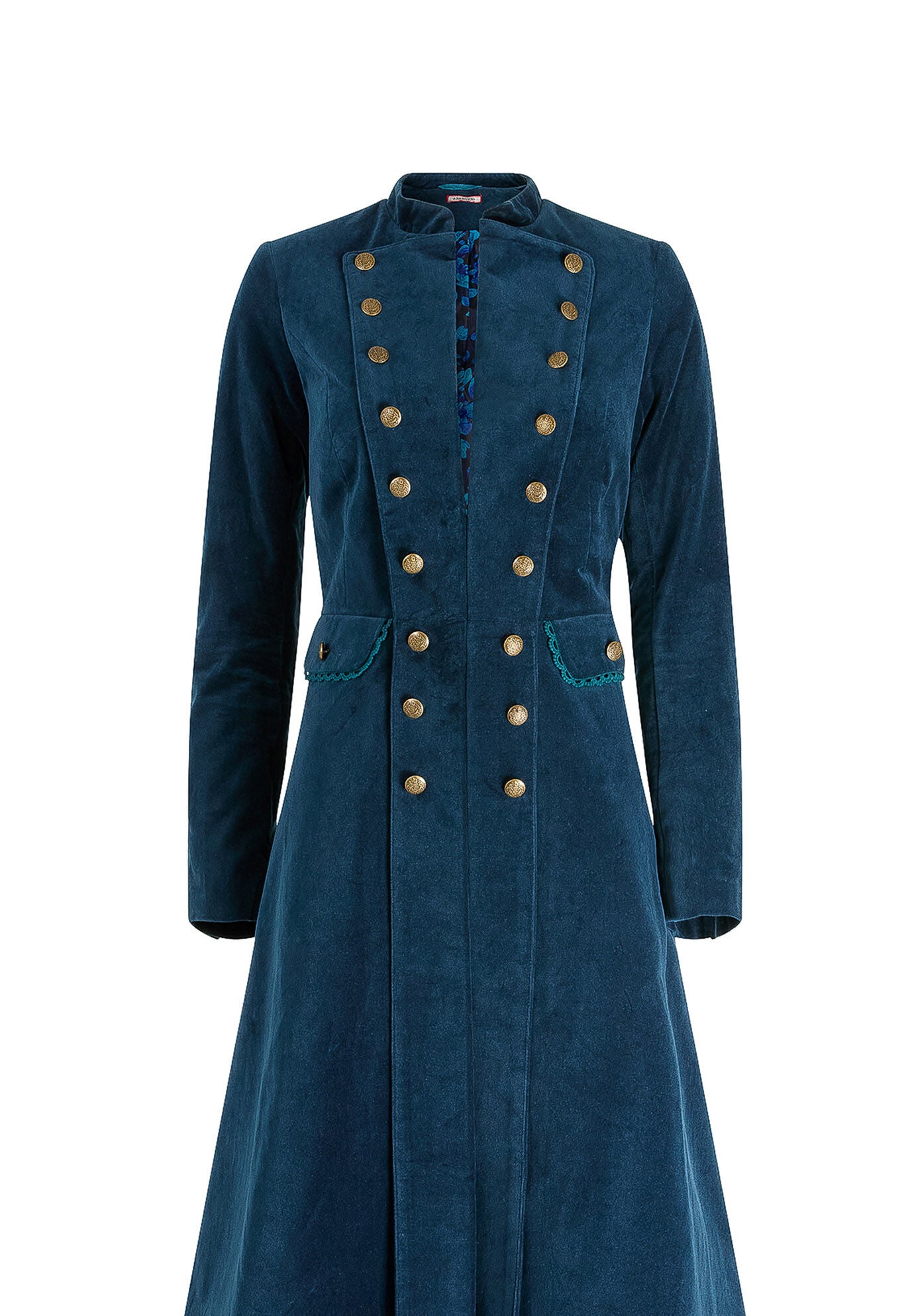 Cotton Moleskin Military Coat, STRATIFIED SEA, alternate image number 4