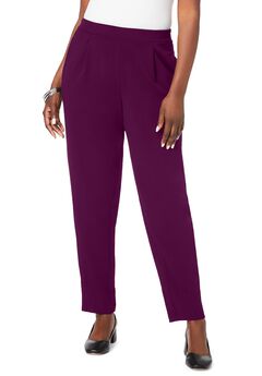 Stretch Knit Crepe Straight Leg Pants