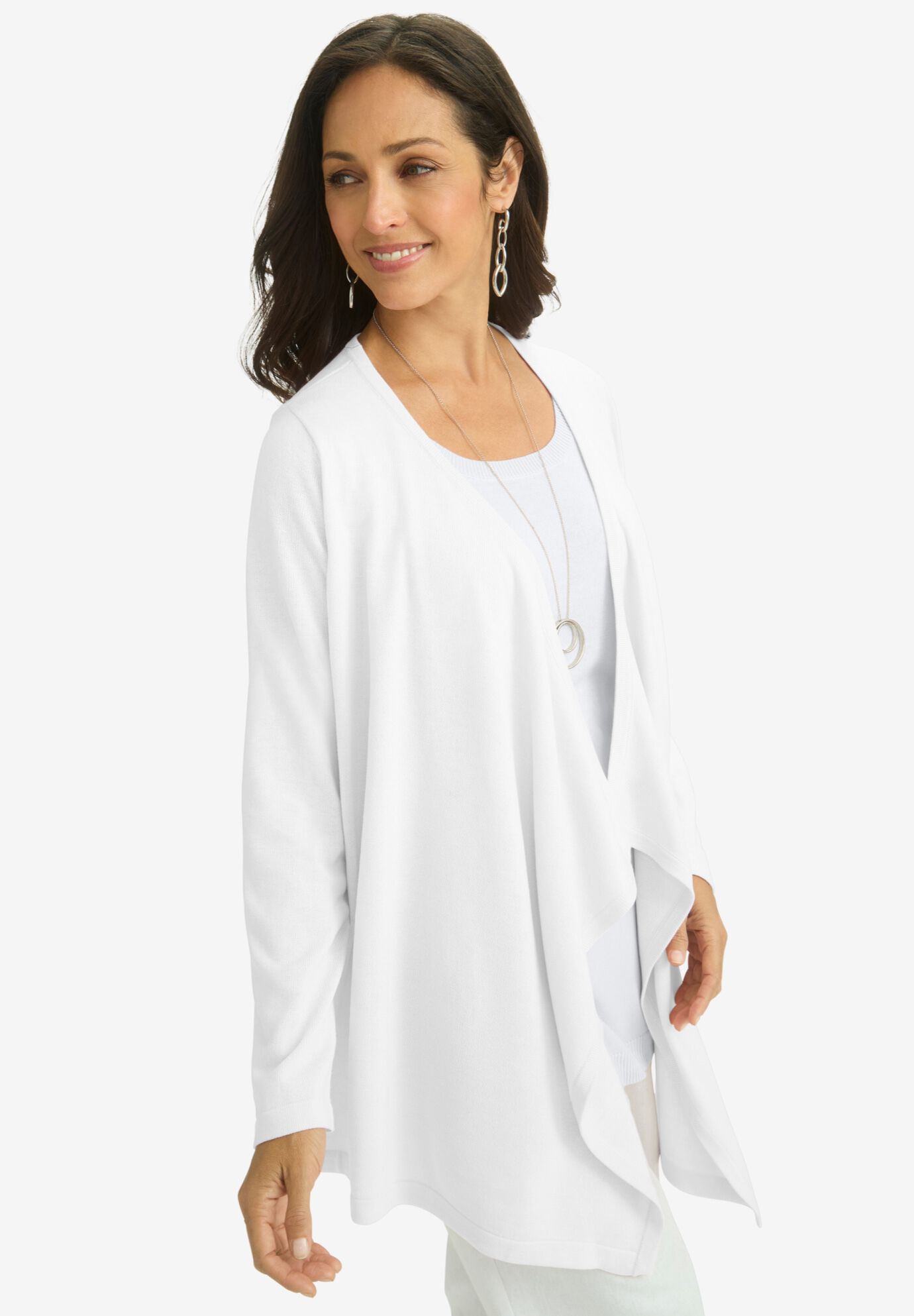Flyaway Cardigan, WHITE, alternate image number 2