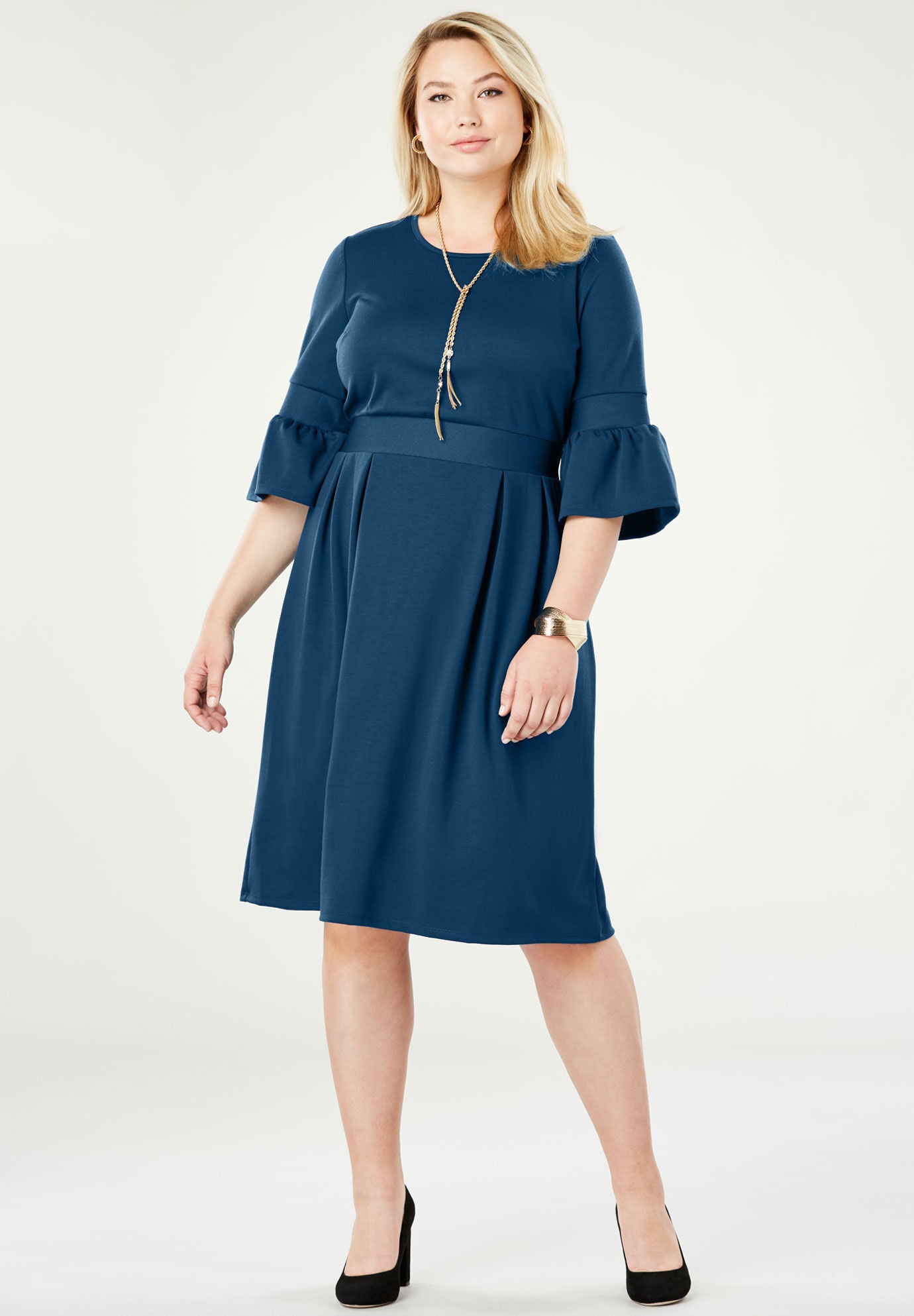 Ponte fit and flare dress discount