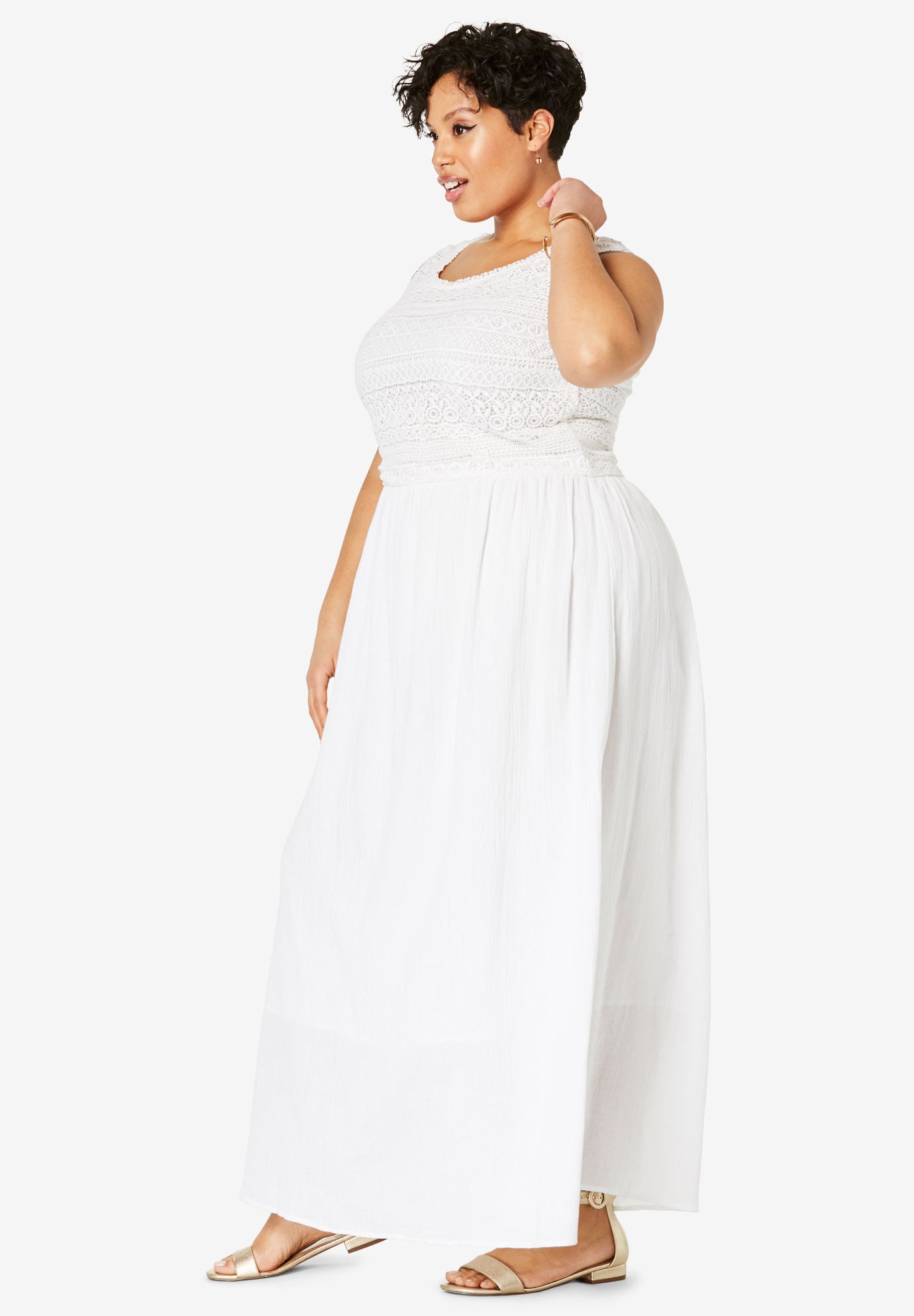 plus size gauze dresses with sleeves