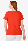 Short Sleeve Notch Neck Tee, , on-hover image number null
