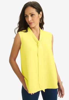Uptown Sleeveless Tie-Neck Blouse