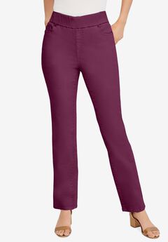 Comfort Waist Stretch Denim Straight Leg Jean