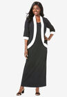 Ponte Jacket Dress, BLACK IVORY, hi-res image number null