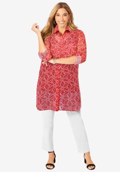 Plus Size Red Dressy Tops