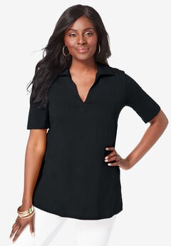 Stretch Cotton Polo Tee