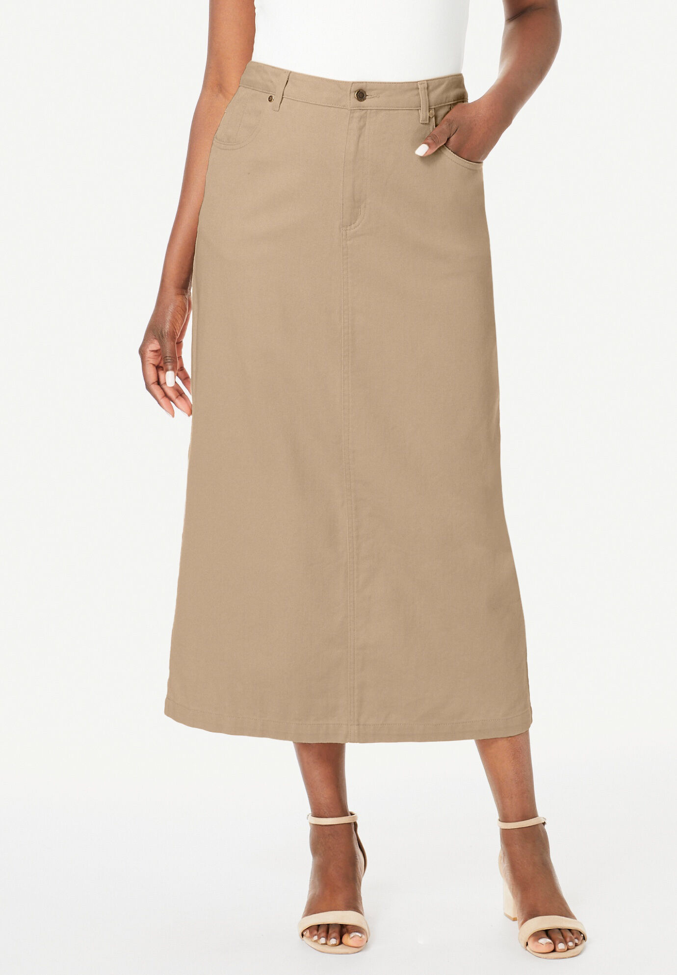 Natural Vince Wrap-effect Stretch-cotton And -blend Midi Skirt in Brown - Save 60% Womens Skirts Vince Skirts 