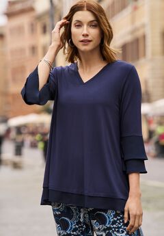 Ruffle Layered Sleeve Top