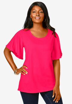 Plus Size Rayon Spandex Tops