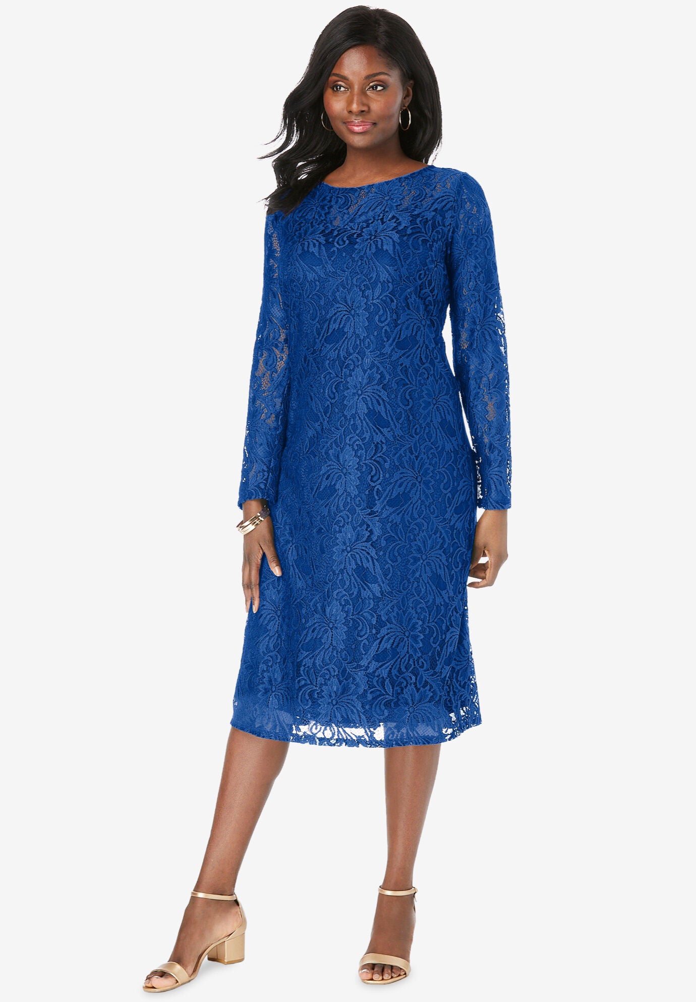 Long sleeve lace shift dress shop