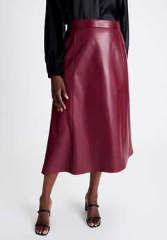 Faux Leather Midi Skirt
