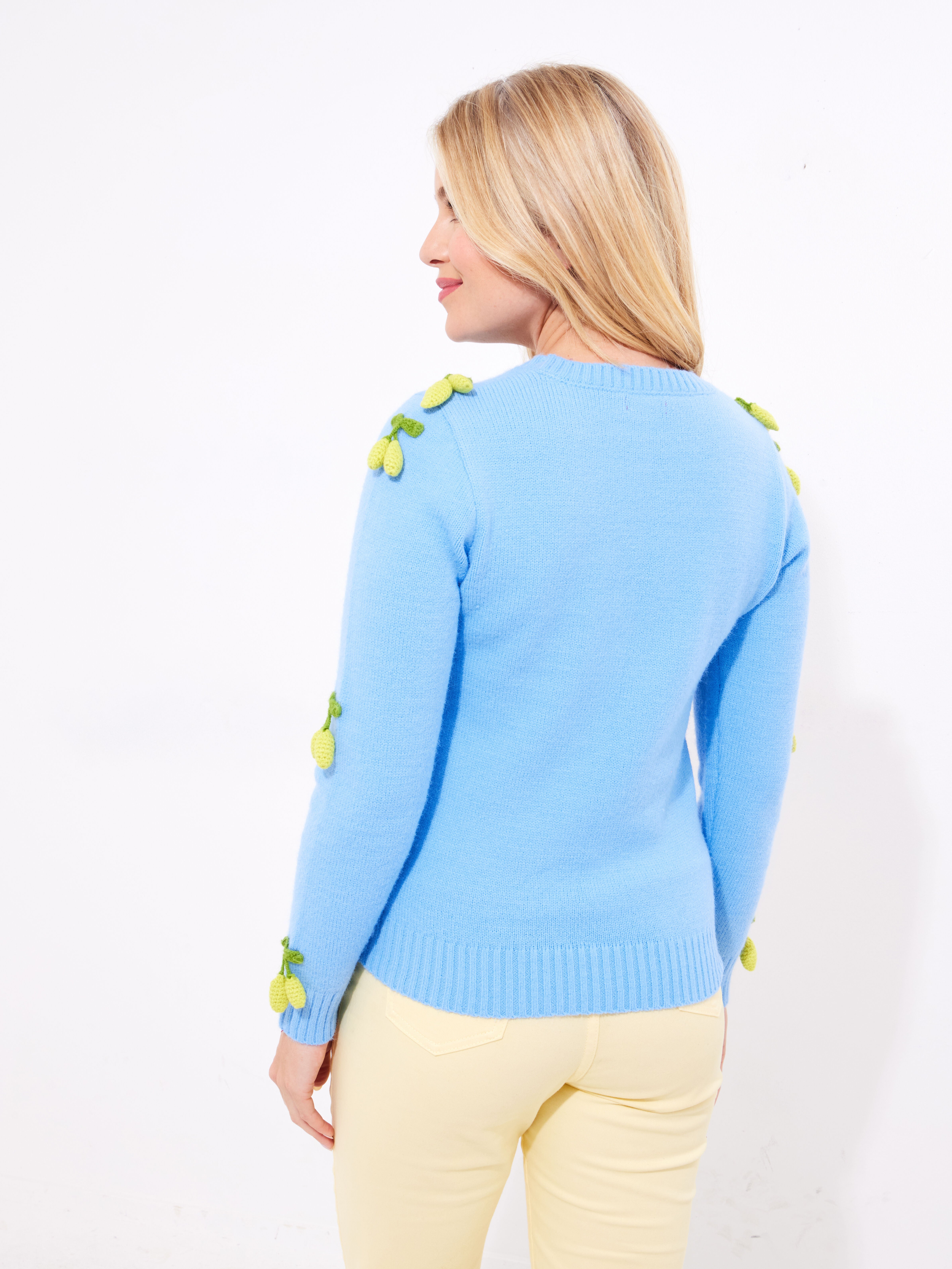 Cozy Lemon Crew Sweater, LEMON ZEST, on-hover image number 1