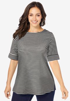 Stretch Cotton Cuff Tee